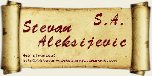 Stevan Aleksijević vizit kartica